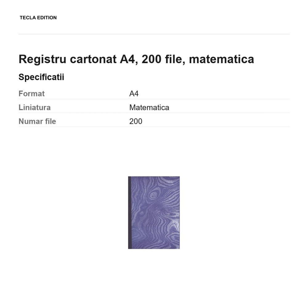 Registru cartonat A4, 200 file, matematica [3]