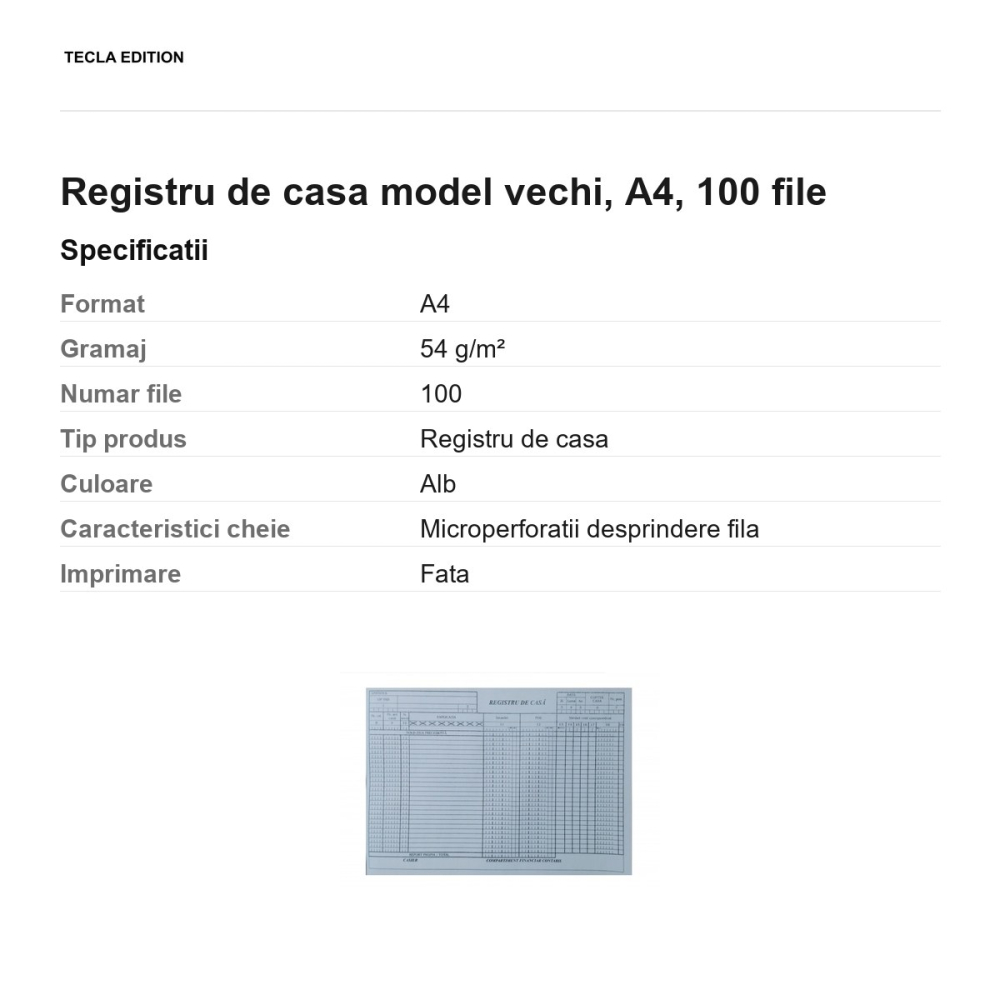 Registru de casa model vechi, A4, 100 file [3]