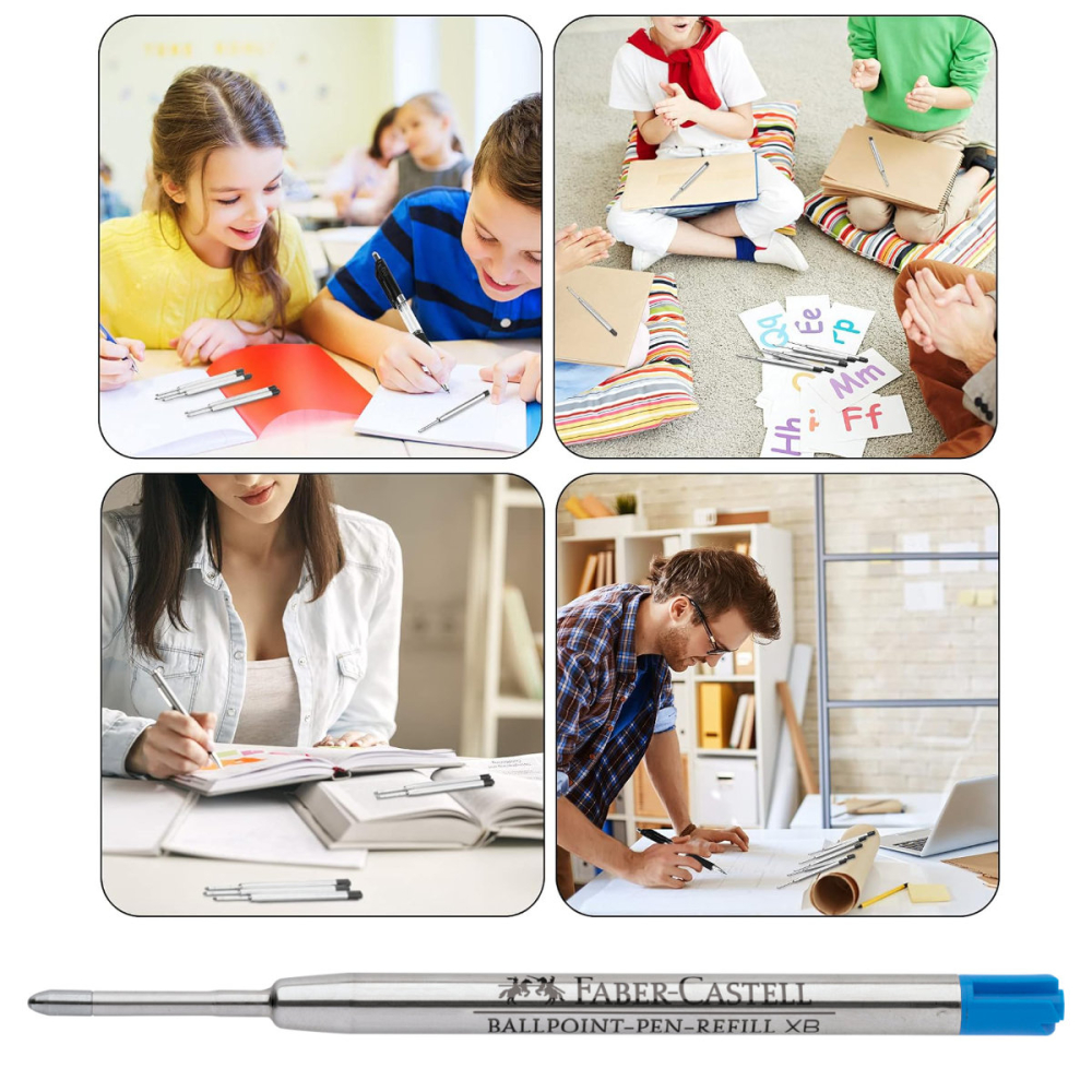 Rezerva Albastra pentru Pix Faber-Castell, Varf Metalic XB, Capacitate Mare Extra, Document-Proof [4]