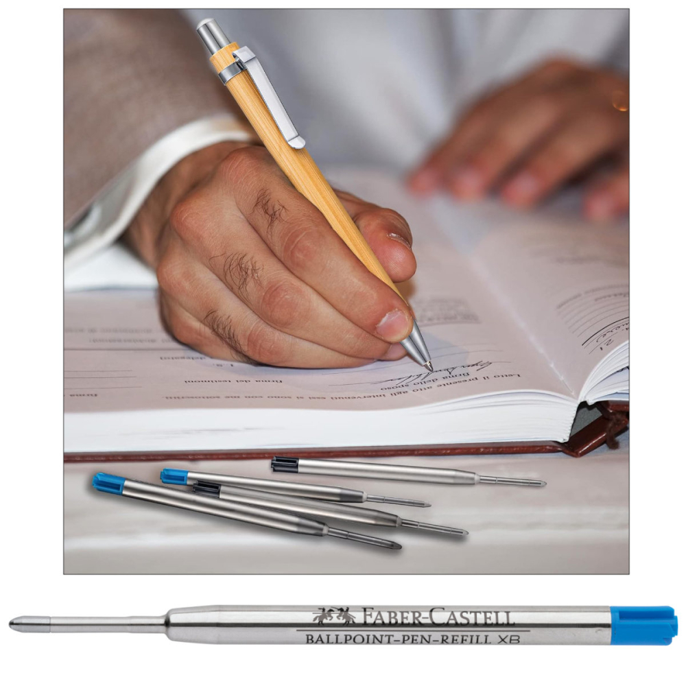 Rezerva Albastra pentru Pix Faber-Castell, Varf Metalic XB, Capacitate Mare Extra, Document-Proof [3]