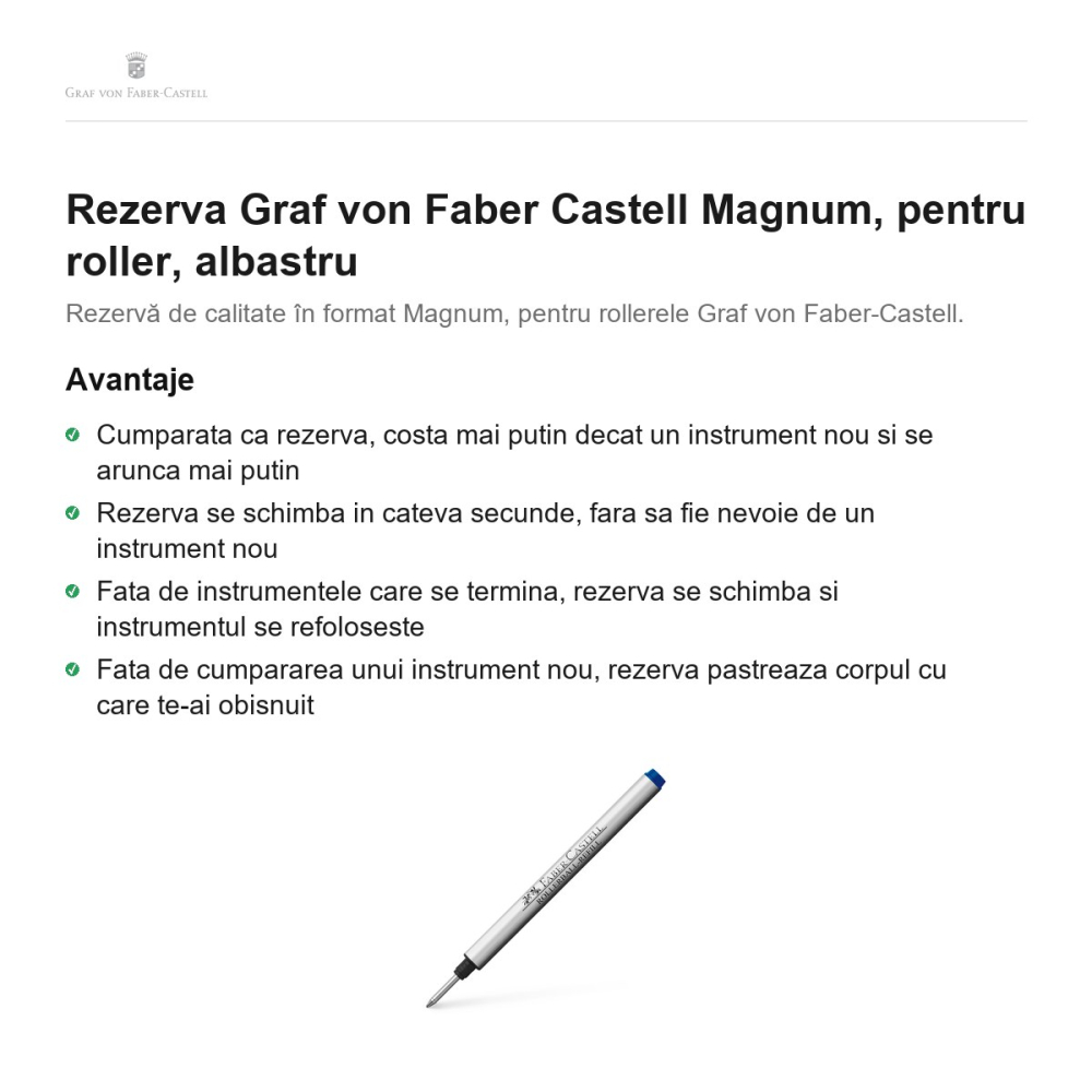 Rezerva Graf von Faber Castell Magnum, pentru roller, albastru [2]