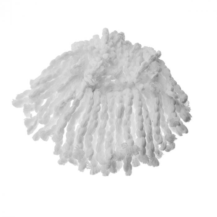 Rezerva mop rotativ, diametrul parte prindere 16 cm, microfibre cu lungime de 15 cm, alba [2]