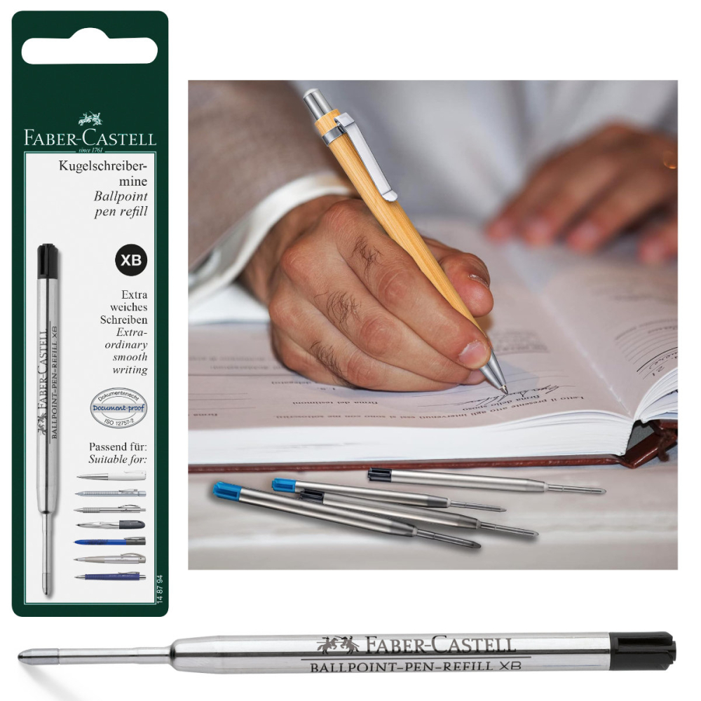 Rezerva Neagra pentru Pix Faber-Castell, Metalica, Varf XB (Extra Gros), Document-Proof, in Blister [3]