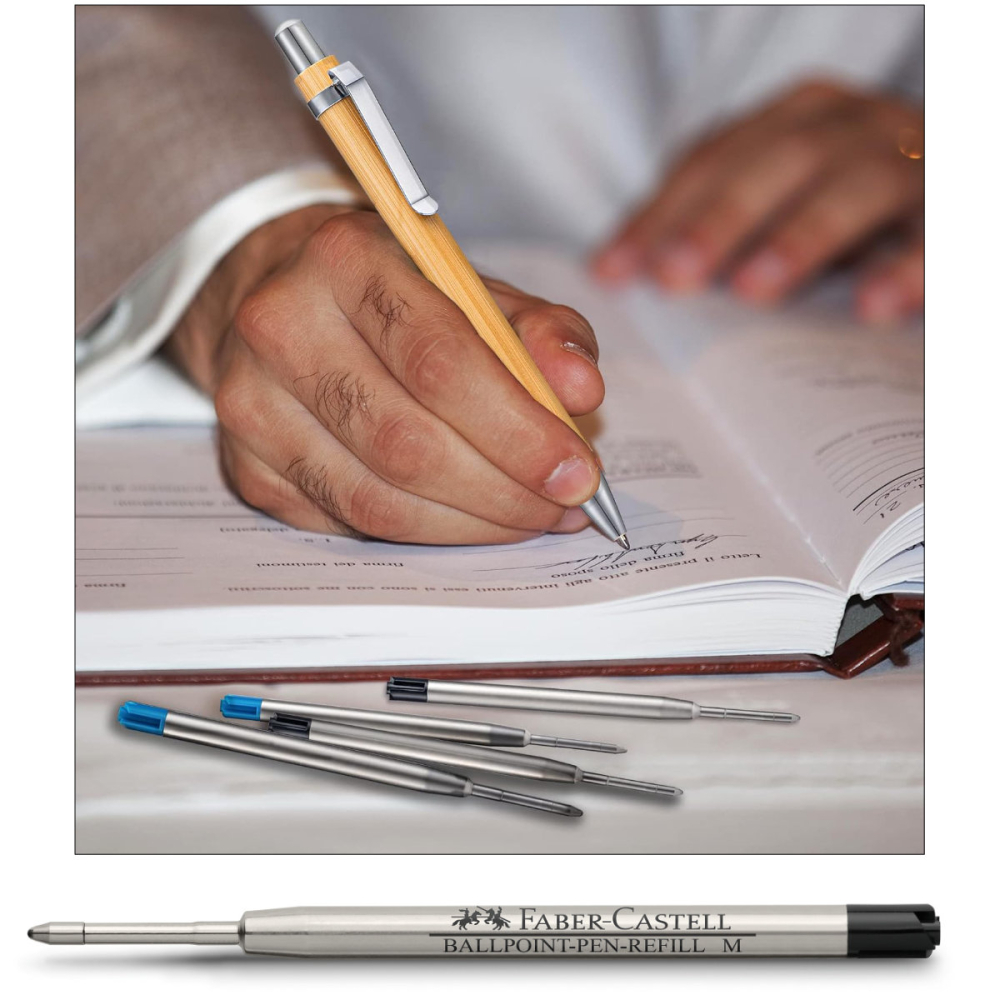 Rezerva pentru Pix Faber-Castell, Varf Metalic M, Negru, Capacitate Mare, Pentru Scris Professional [3]