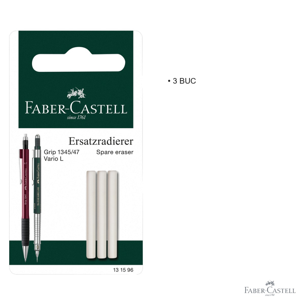 Rezerva radiera Faber-Castell Grip 1345/47, set 3 bucati, compatibila creion mecanic [3]
