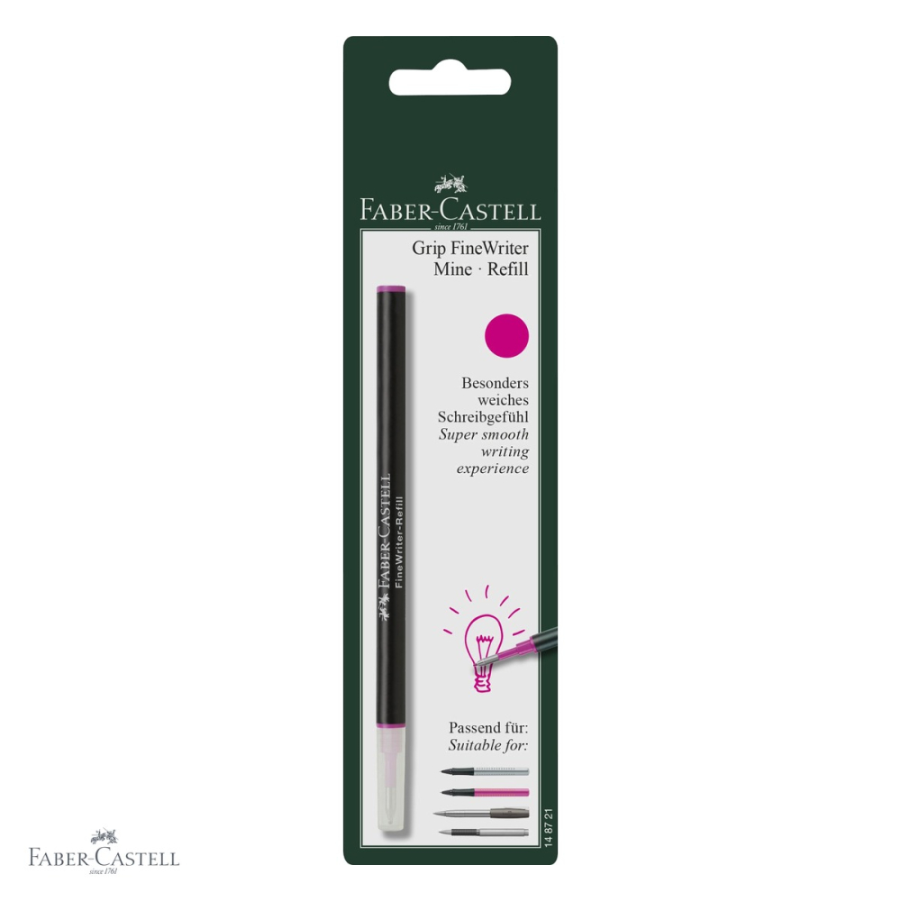 Rezerva roller Faber-Castell Grip FineWriter, cerneala roz, compatibila Grip 2011 si Grip 2010 [4]