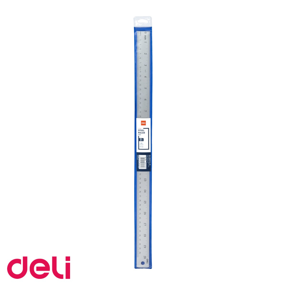 Rigla din metal Deli, 50 cm, rezistenta si precisa, pentru scoala si birou [4]