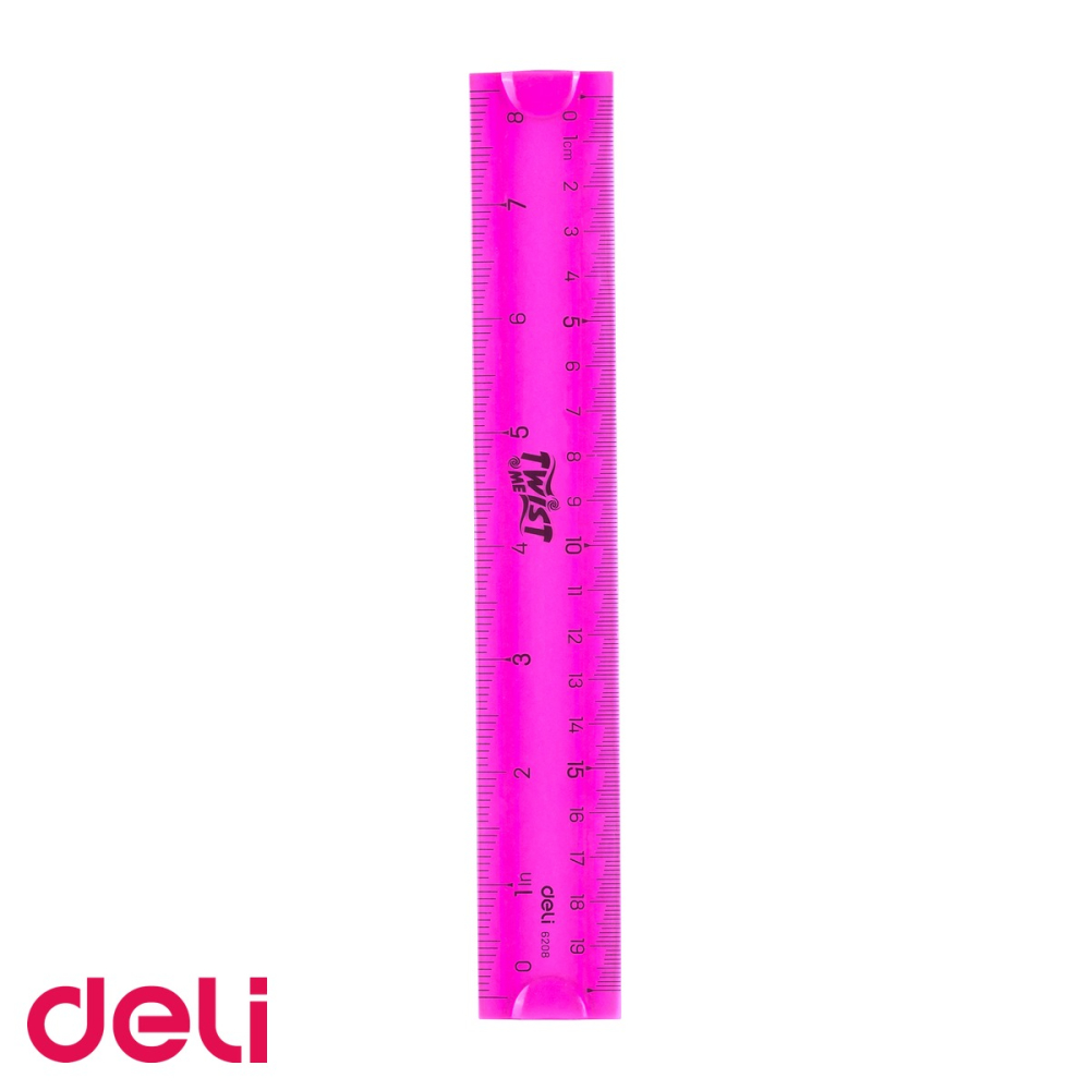Rigla flexibila Deli 20 cm, material PVC rezistent, cu carcasa pliabila, sistem metric si inch, pentru scoala [4]