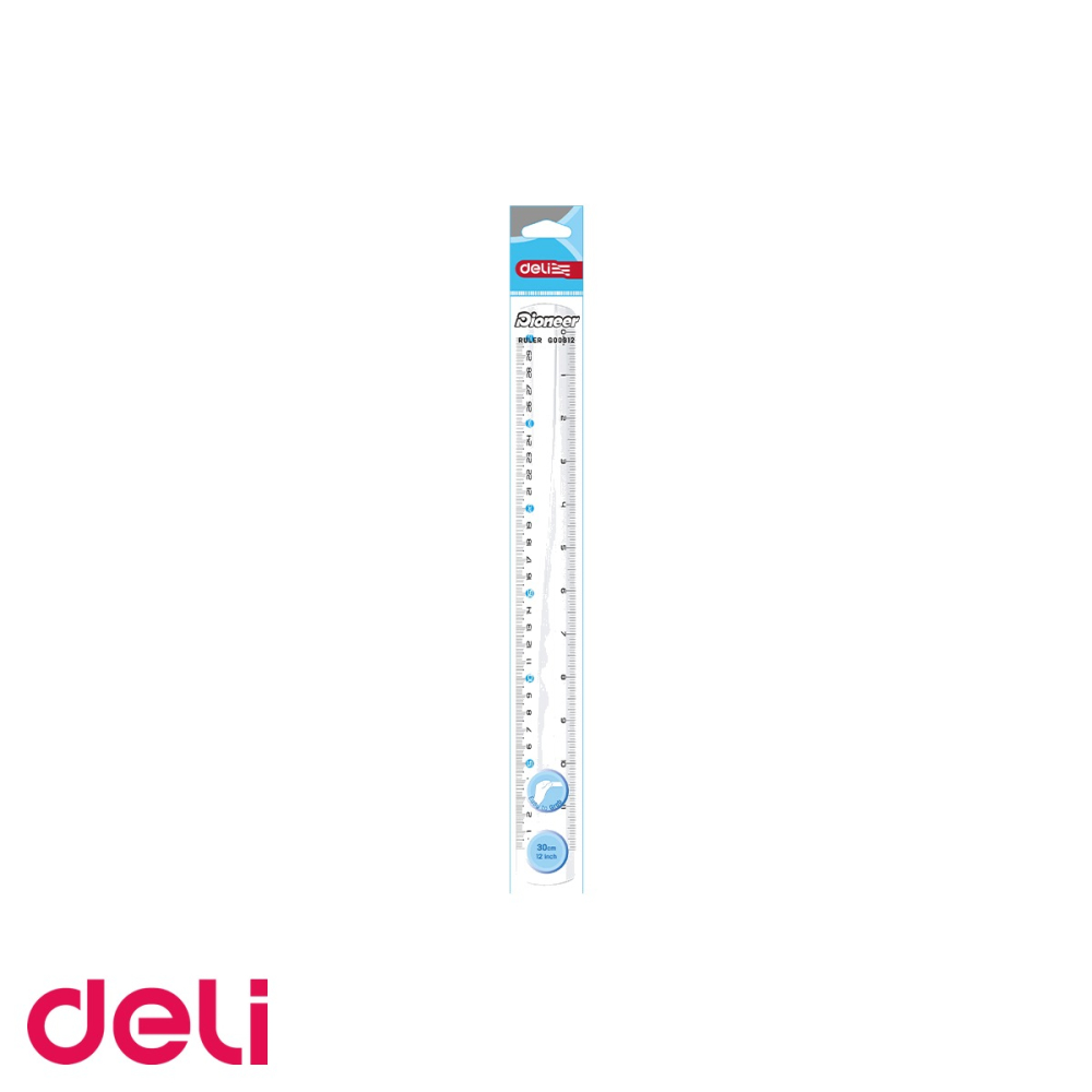 Rigla transparenta Deli, 30 cm, plastic, sistem metric, pentru scoala si birou [4]