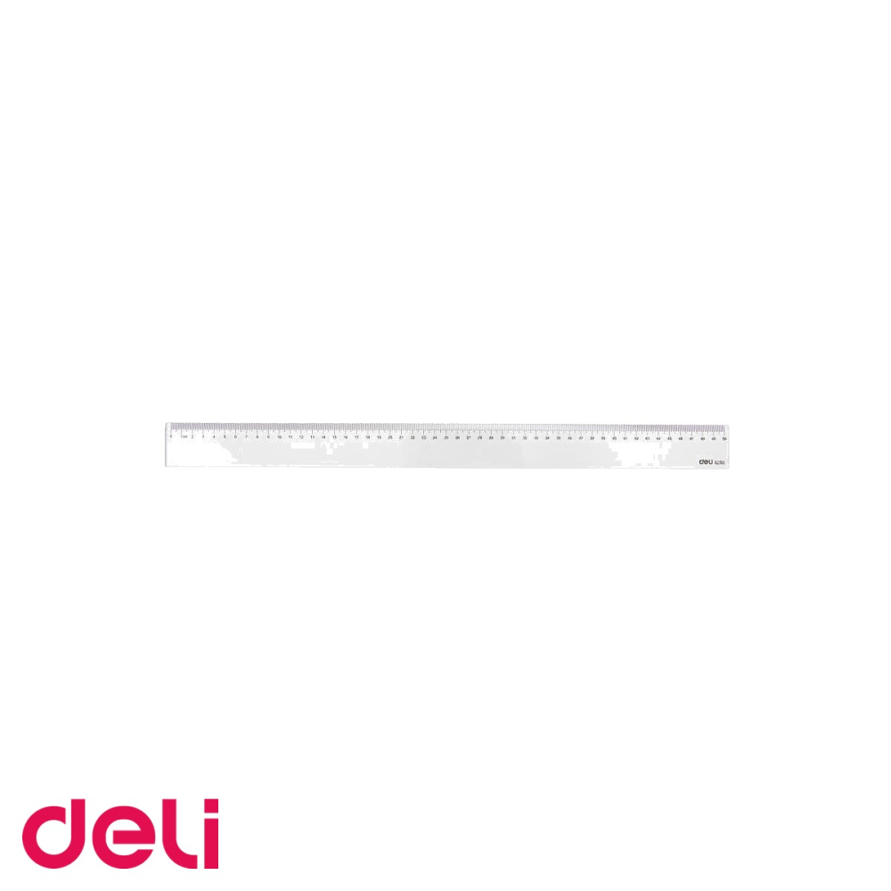 Rigla transparenta Deli 50 cm, plastic, sistem metric, pentru scoala si birou [4]