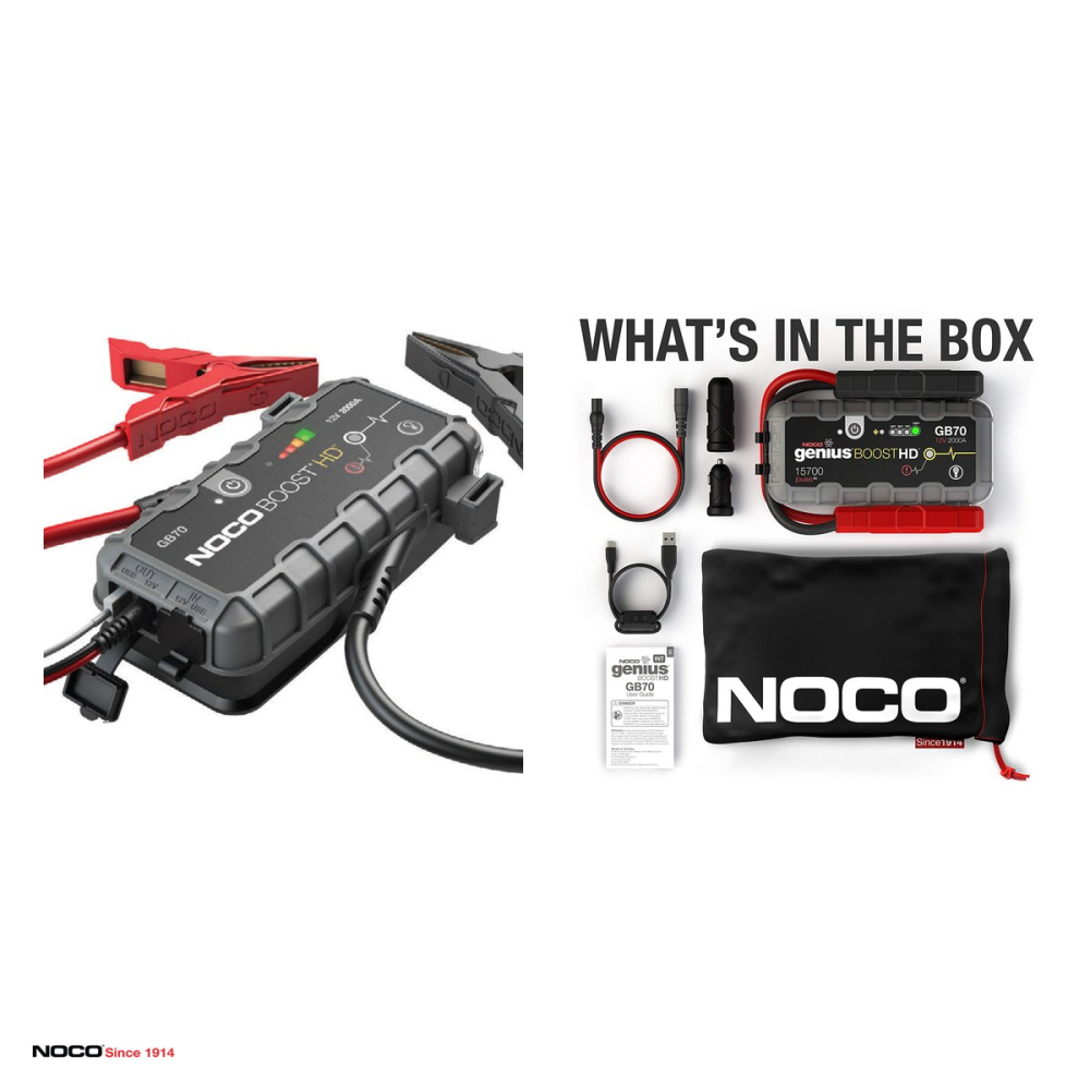 Robot de pornire auto NOCO Boost GB70, 12 V, 2000 A curent de pornire, litiu-ion, motoare pe benzina pana la 8,0 L si diesel pana la 6,0 L, lanterna LED 400 lm, port USB, IP65 [4]