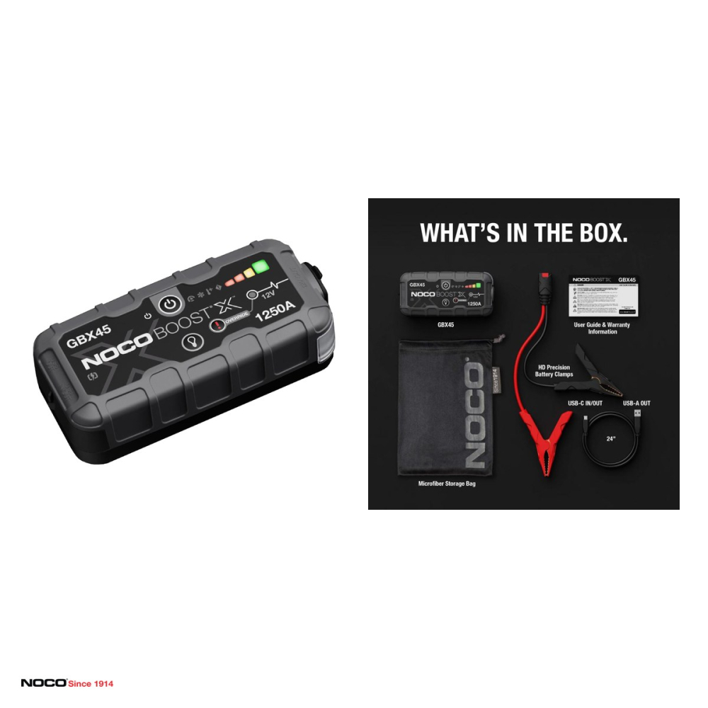 Robot de pornire auto NOCO Boost X GBX45, 12 V, 1250 A curent de pornire, litiu-ion, motoare pe benzina pana la 6,5 L si diesel pana la 4,0 L, lanterna LED 100 lm, powerbank USB-C, IP65 [4]