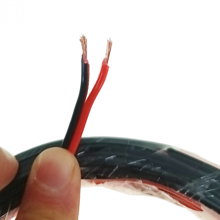 Rola 10 metri cablu pentru difuzoare si boxe, Speaker Cable, diametru 2 x 0.75 mm, rosu cu negru [4]