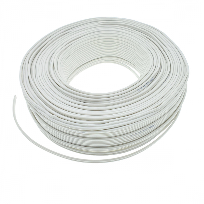 Rola 100 m cablu pentru difuzor, bifilar, 2 x 0.75mmp, alb [2]
