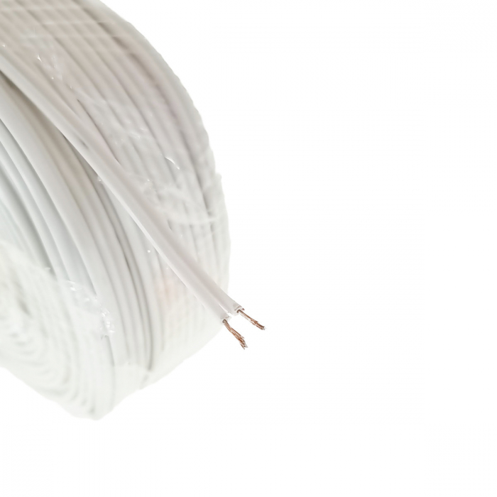Rola 100 m cablu pentru difuzor, bifilar, 2 x 1.5mmp, alb [2]
