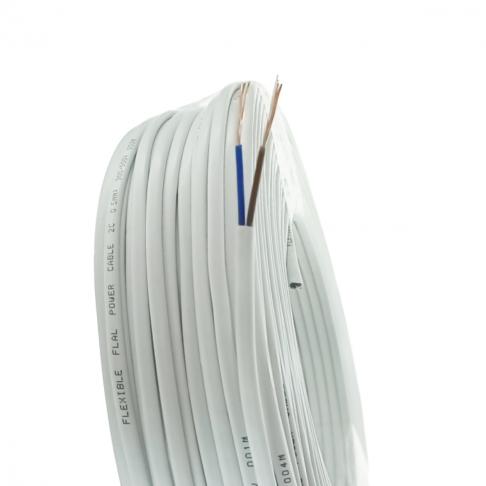 Rola cablu electric MYY-UP, 2 x 0.5 mm2, din cupru, 100m, CEMYY-UP2-0.50-WH, 2C, 300/500V, alb [5]