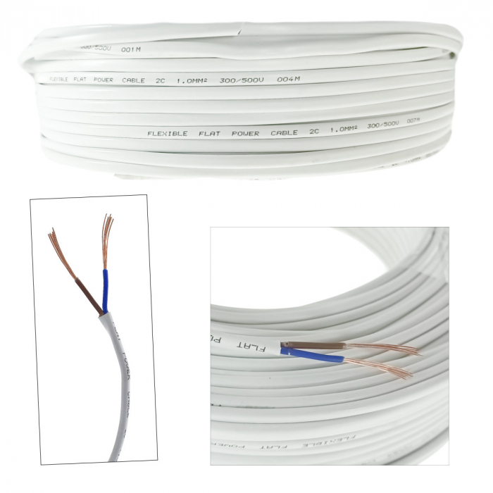 Rola cablu electric MYY-UP, 2 x 1 mm2, din cupru, 100m, CEMYY-UP2-1MM-WH, 2C, 300/500V, alb [4]