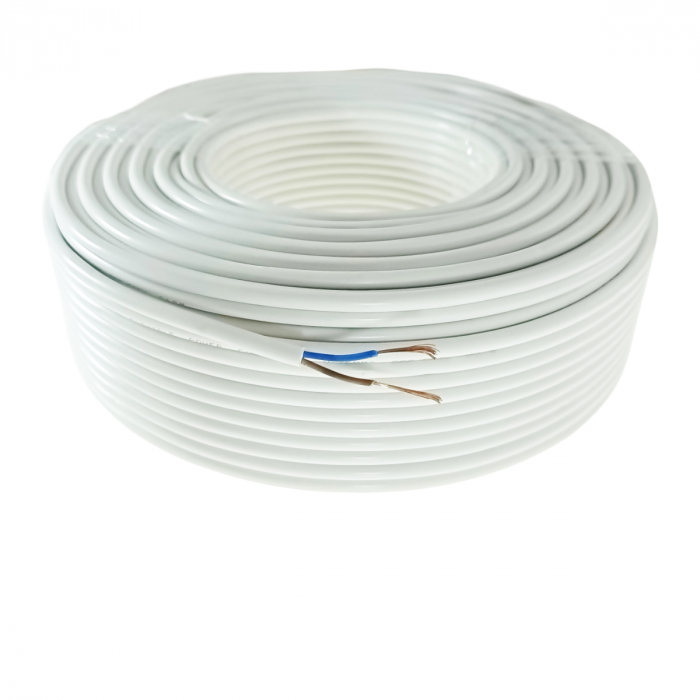 Rola cablu electric MYYM, 2 x 0.75 mmp, din cupru, lungime 100m, CEMYYM-2-0.75-WH, 2C, 300/500V, alb [3]
