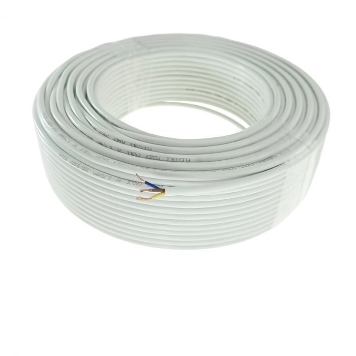 Rola cablu electric MYYM, 3 x 0.75 mmp, din cupru, 100m, CEMYYM-3-0.75MM-WH, 3C, 300/500V, alb [5]