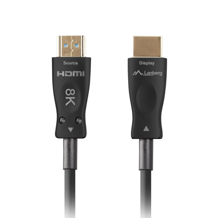 Rola cablu optic HDMI v.2.1, 30m, 8K-60Hz, tata-tata, Lanberg 43753, Ultra High Speed, DSC-10K, DSC, eARC, HDR10+, negru [3]