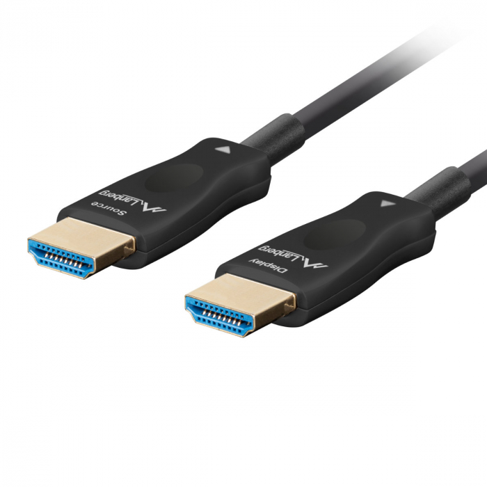 Rola cablu optic HDMI v.2.1, 30m, 8K-60Hz, tata-tata, Lanberg 43753, Ultra High Speed, DSC-10K, DSC, eARC, HDR10+, negru [2]