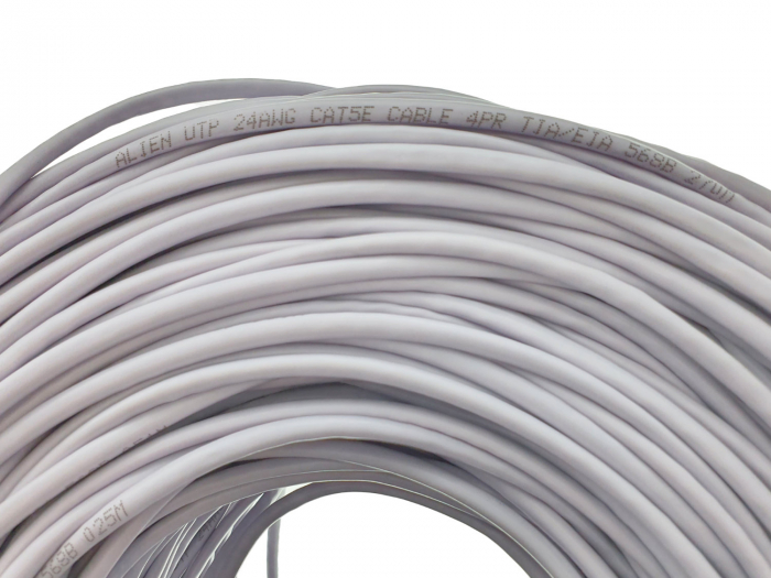 Rola cablu UTP, Alien 00124, cat 5e, lungime 305m, AWG 24, CCA, de legatura retea, ethernet, gri [3]