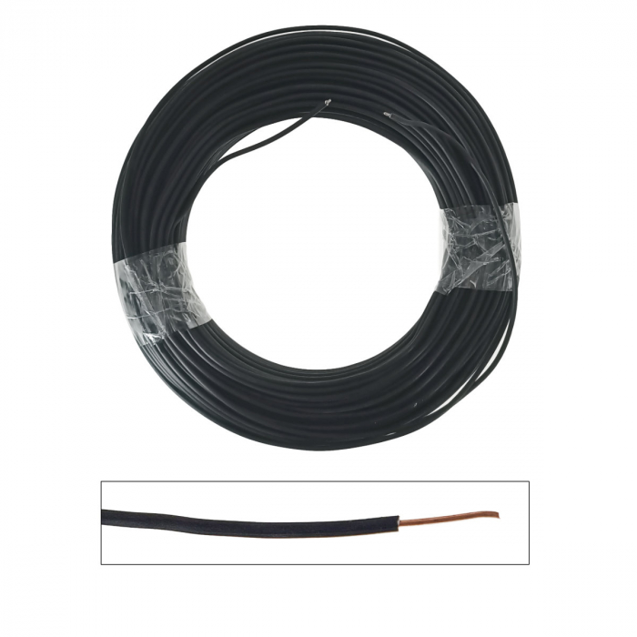 Rola conductor electric, 1.5 mmp, din cupru, 100 m, FE-40906-BK, negru [2]