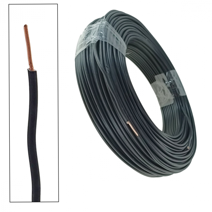Rola conductor electric, 2.5 mmp, din cupru, 100 m, FE-40912-BK, negru [3]