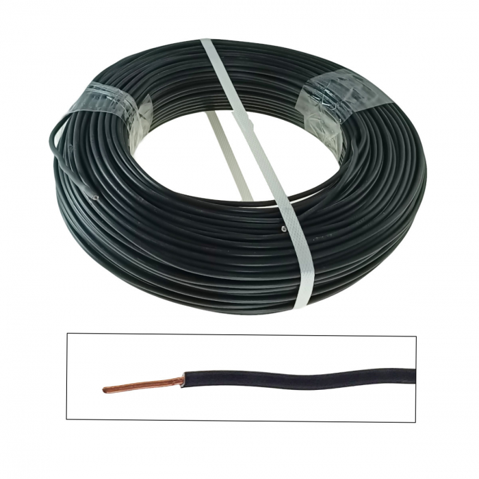 Rola conductor electric, 2.5 mmp, din cupru, 100 m, FE-40912-BK, negru [2]