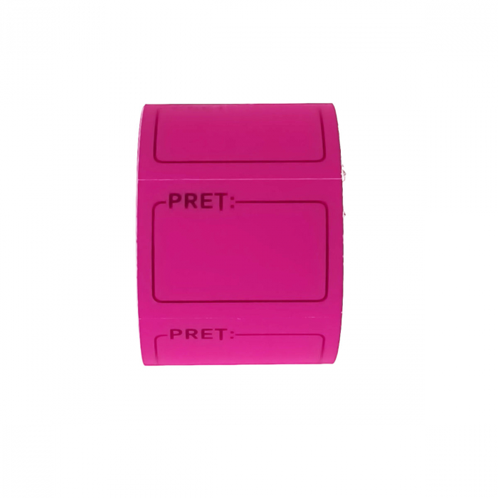 Rola cu etichete de pret autoadezive 1.5 x 3 cm, roz fluorescent [2]
