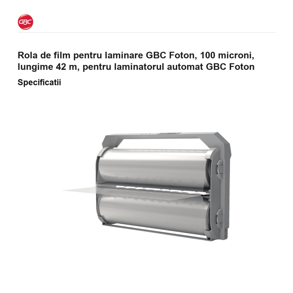 Rola de film pentru laminare GBC Foton, 100 microni, lungime 42 m, pentru laminatorul automat GBC Foton [3]