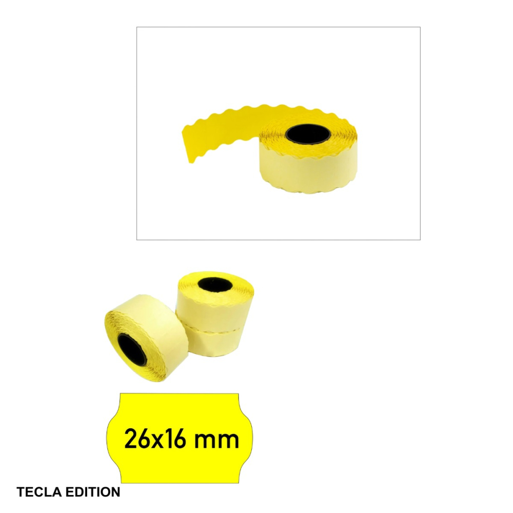 Rola etichete pret Tecla Edition, 26x16 mm, galben, 1000 etichete/rola, pentru etichetare rapida produse [4]
