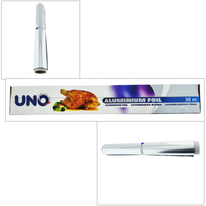 Rola folie de aluminiu UNO, 30CM X 30M, pentru uz alimentar si general [5]