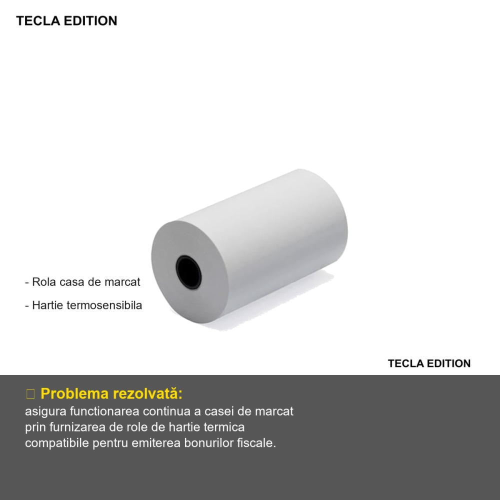 Rola hartie termica 110mm x 25m Tecla Edition, pentru case de marcat [2]