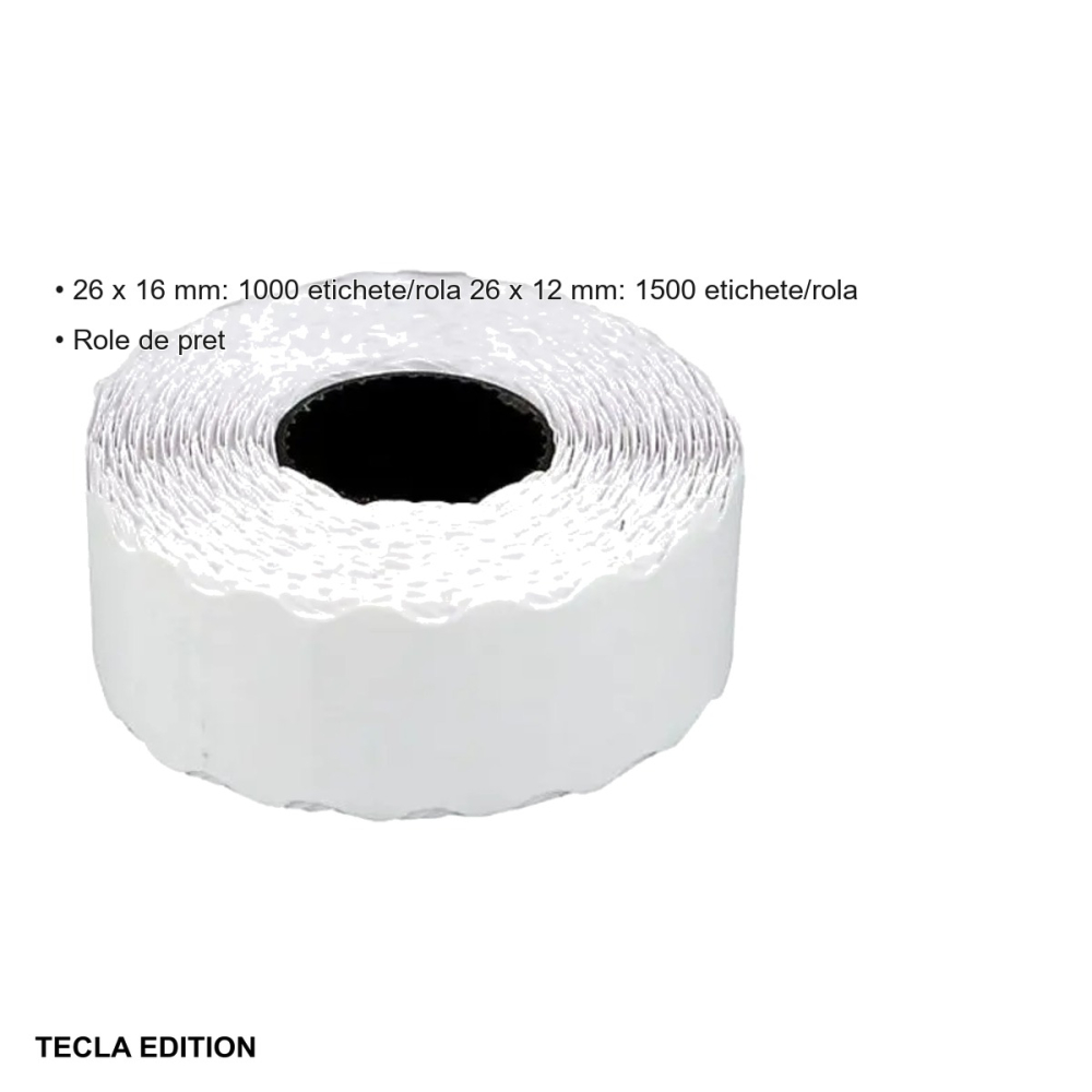 Role de pret albe Tecla Edition, 26x16 mm, 1000 etichete pe rola, pentru etichetare rapida [3]
