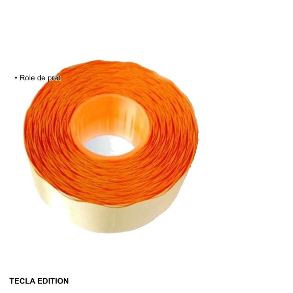 Role de pret portocalii Tecla Edition, 26x16 mm, 1000 etichete pe rola, pentru etichetare rapida in magazine [3]