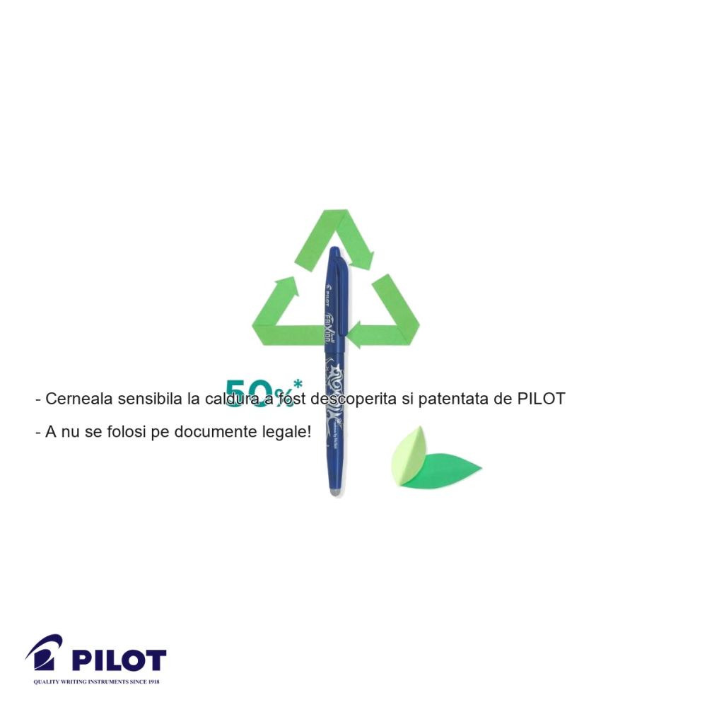 Roller 0.7mm maro Pilot FriXion Ball, cerneala termosensibila, stergere fara deteriorarea hartiei [2]
