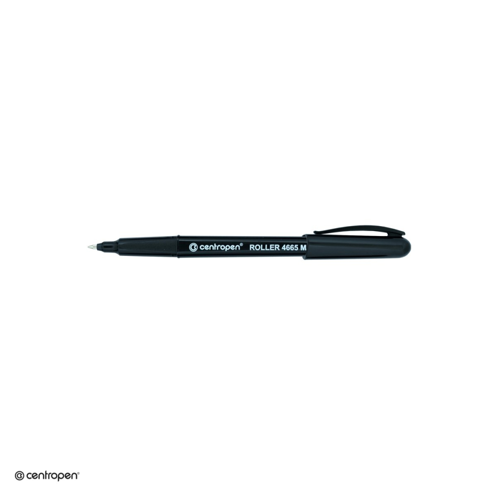 Roller Centropen 4665 M cu capac, varf metalic 0.6 mm, negru [4]