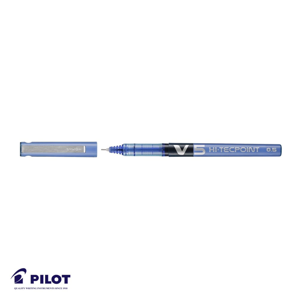 Roller cu cerneala lichida Pilot V5 Hi-Tecpoint 0.5mm, scriere fina si precisa, albastru [4]