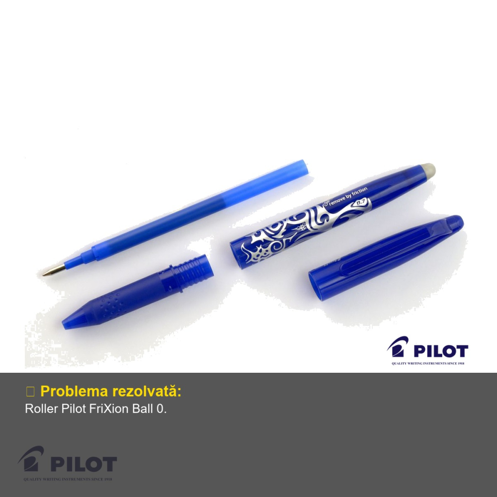 Roller cu cerneala termosensibila Pilot FriXion Ball 0.7mm, scriere rosie, stergere fara deteriorarea hartiei [4]