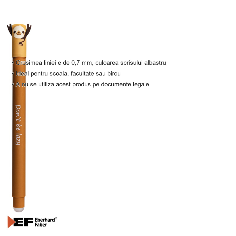 ROLLER 0.7 MM ALBASTRU ERASABLE LENES EBERHARD FABER [3]