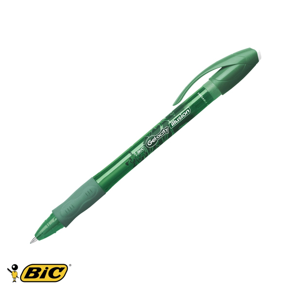 Roller cu gel verde Bic Gel-ocity Illusion, varf 0.7mm, cerneala termosensibila stersa, pentru birou si scoala [4]