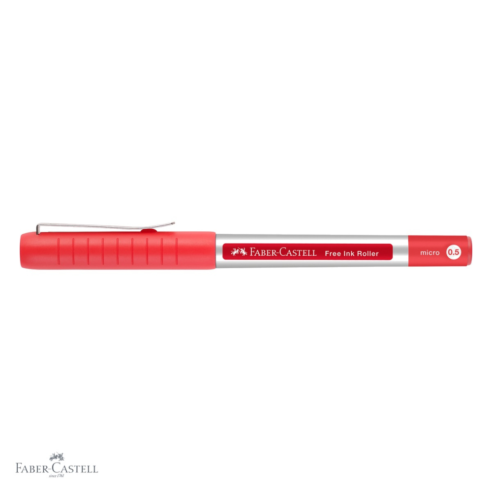Roller Faber-Castell Free Ink 0.5mm, cerneala rosie, linie extra fina, pentru scriere profesionala [4]