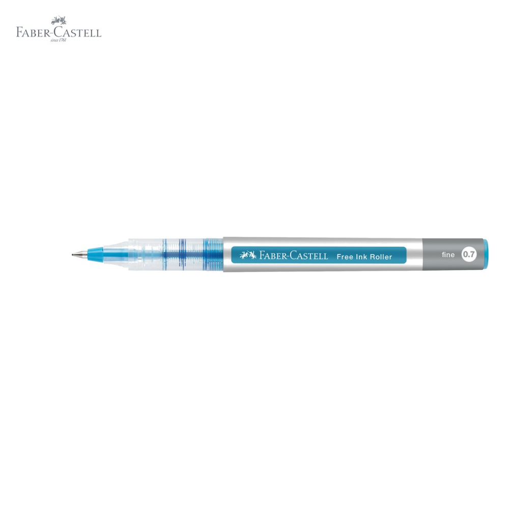 Roller Faber-Castell Free Ink 0.7mm albastru, varf conic, scriere fina si flux constant de cerneala [5]