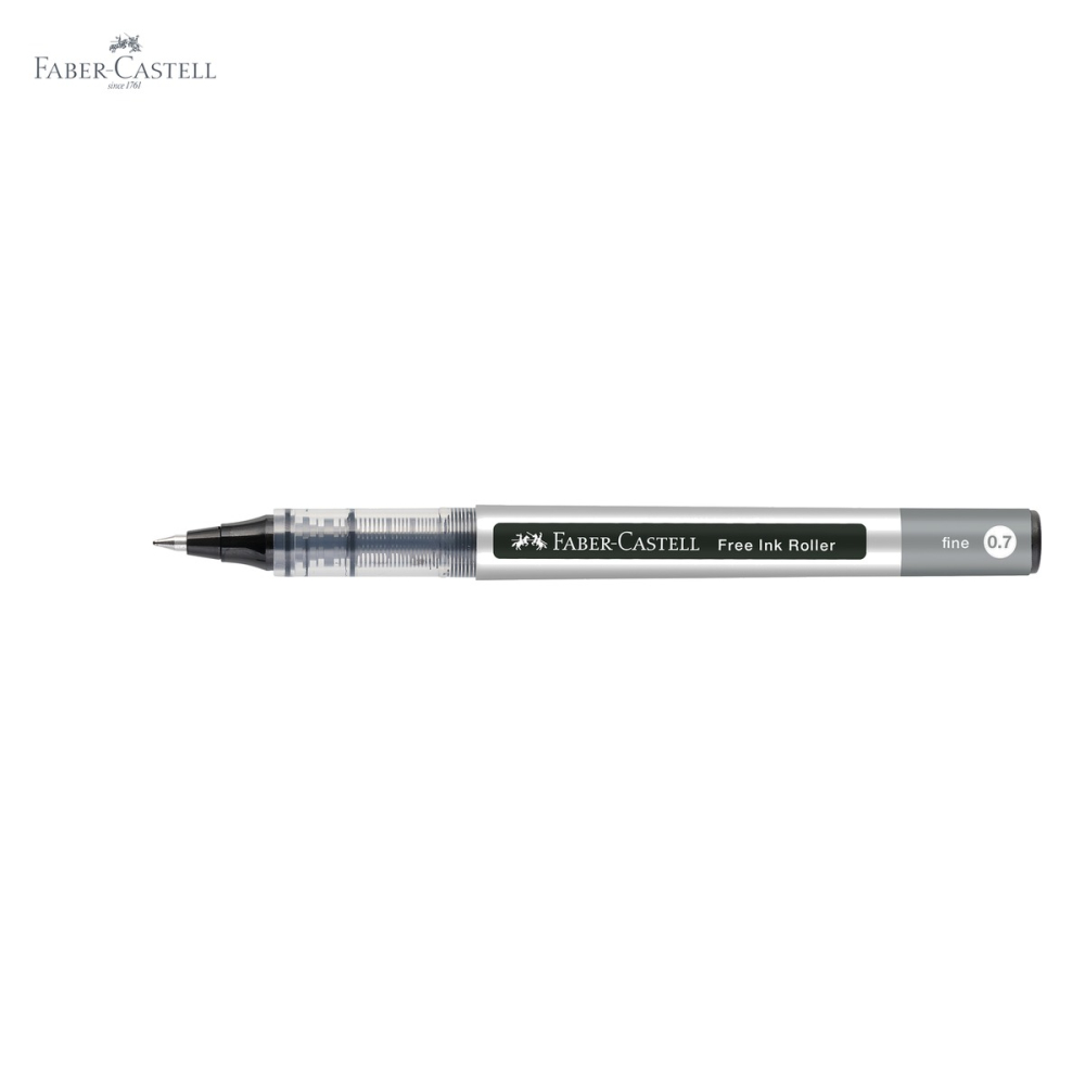Roller Faber-Castell Free Ink 0.7mm negru, varf conic, flux constant de cerneala, pentru scriere fluida [5]