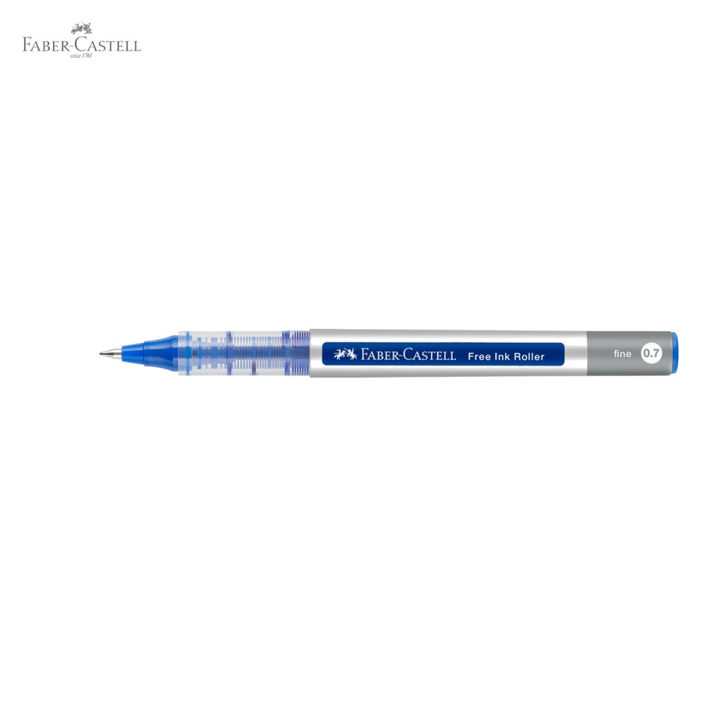 Roller Faber-Castell Free Ink 0.7mm, scriere fina albastra, pentru birou si scoala [5]