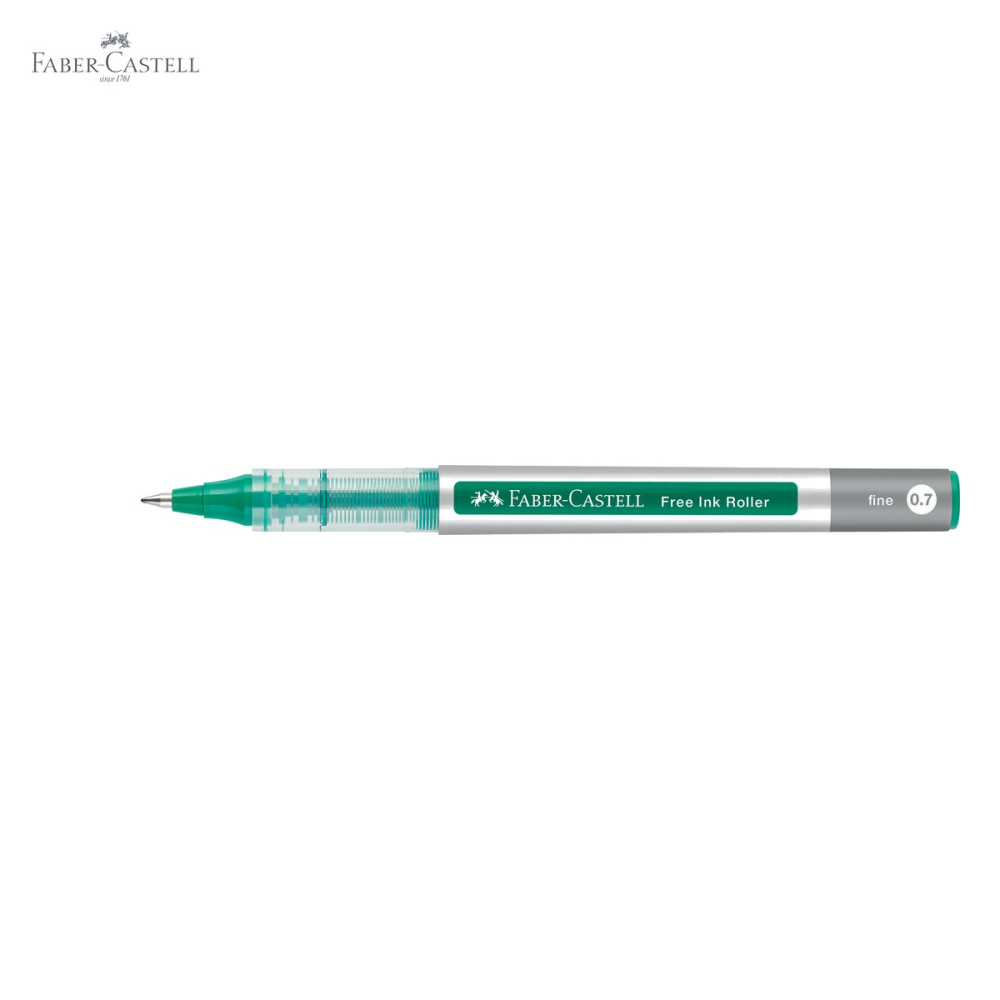 Roller Faber-Castell Free Ink 0.7mm, varf conic, cerneala verde, scriere fluida si precisa [5]