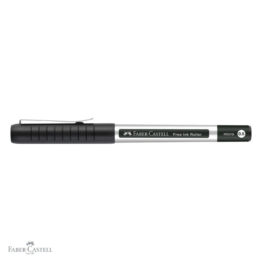 Roller Faber-Castell Free Ink negru, varf conic 0.5mm, scriere extra fina 0.2mm, pentru birou si scoala [4]