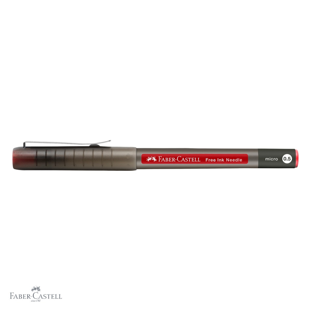 Roller Faber-Castell Free Ink, varf ac 0.5mm, linie extra fina 0.2mm, rosu [4]