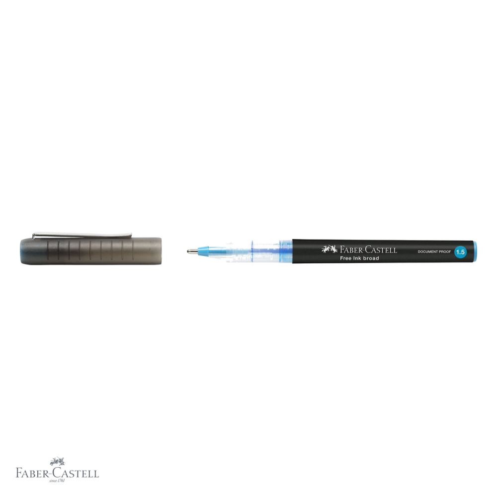 Roller Faber-Castell Free Ink, varf conic 1.5mm, cerneala albastra, linie groasa B, pentru scriere confortabila [4]